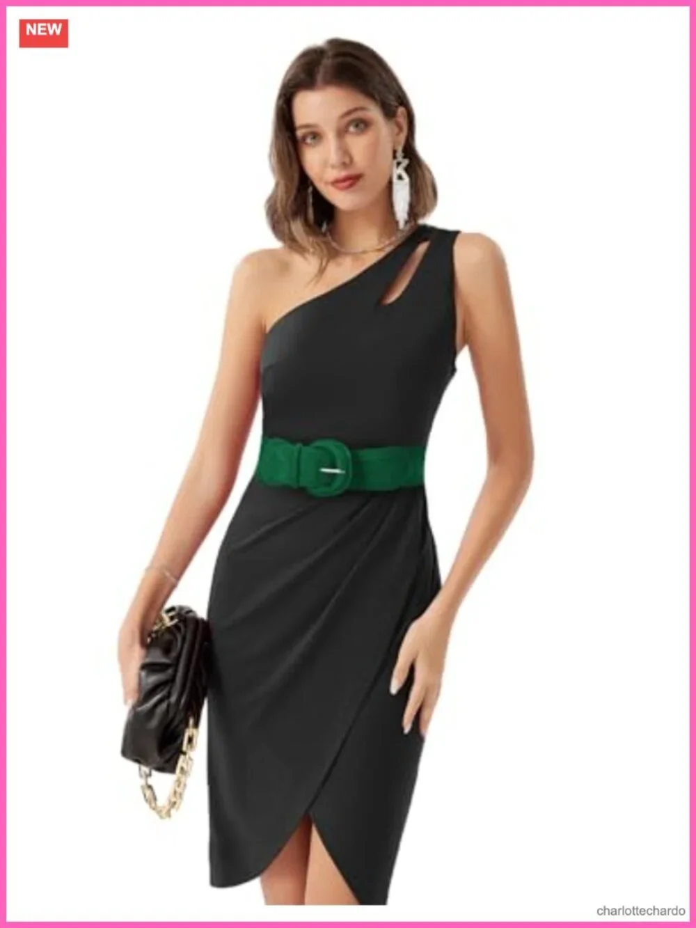 Women's Wide Stretchy Suede Belt with Faux Leather Buckle